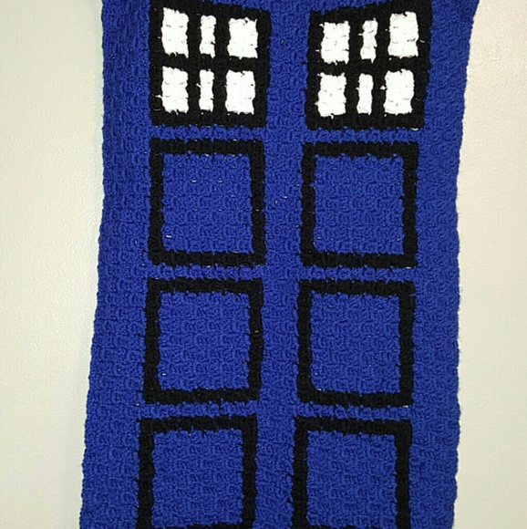 TARDIS Baby Blanket (Handmade) - Picture 1 of 2